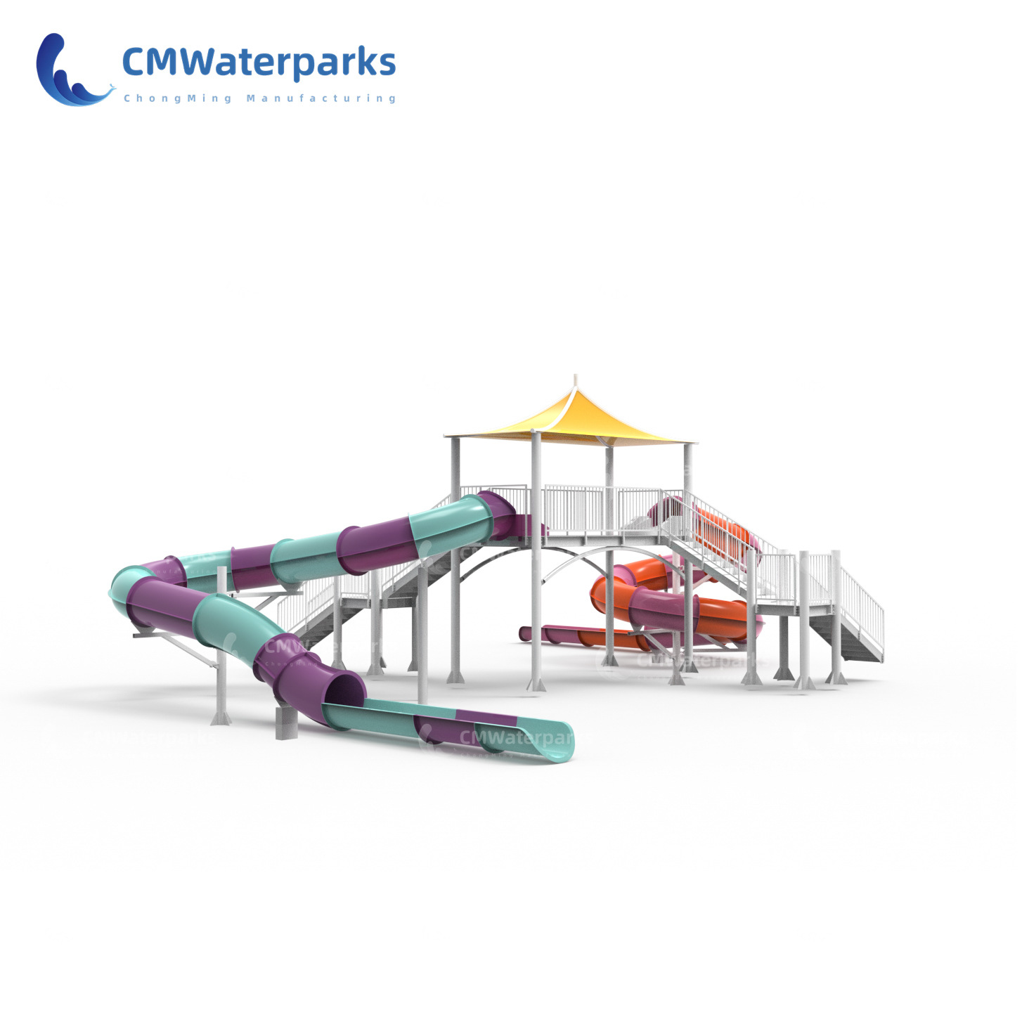 儿童渐进式-双螺旋滑梯  玻璃钢滑梯 水上乐园设备
