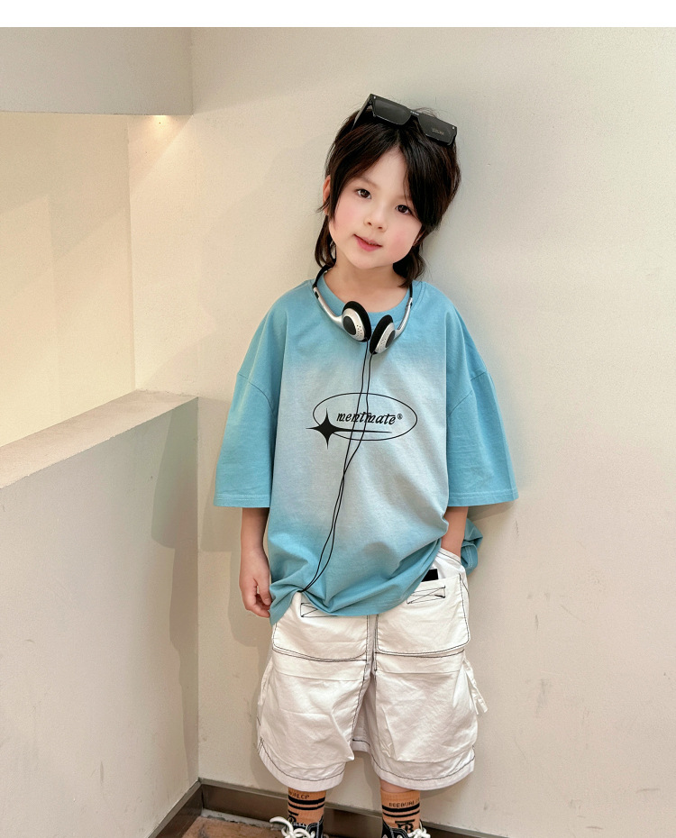 Boy leisure time shorts 2024 summer The new Korean version children Overalls Zhongda Tong Big pocket Versatile trousers tide
