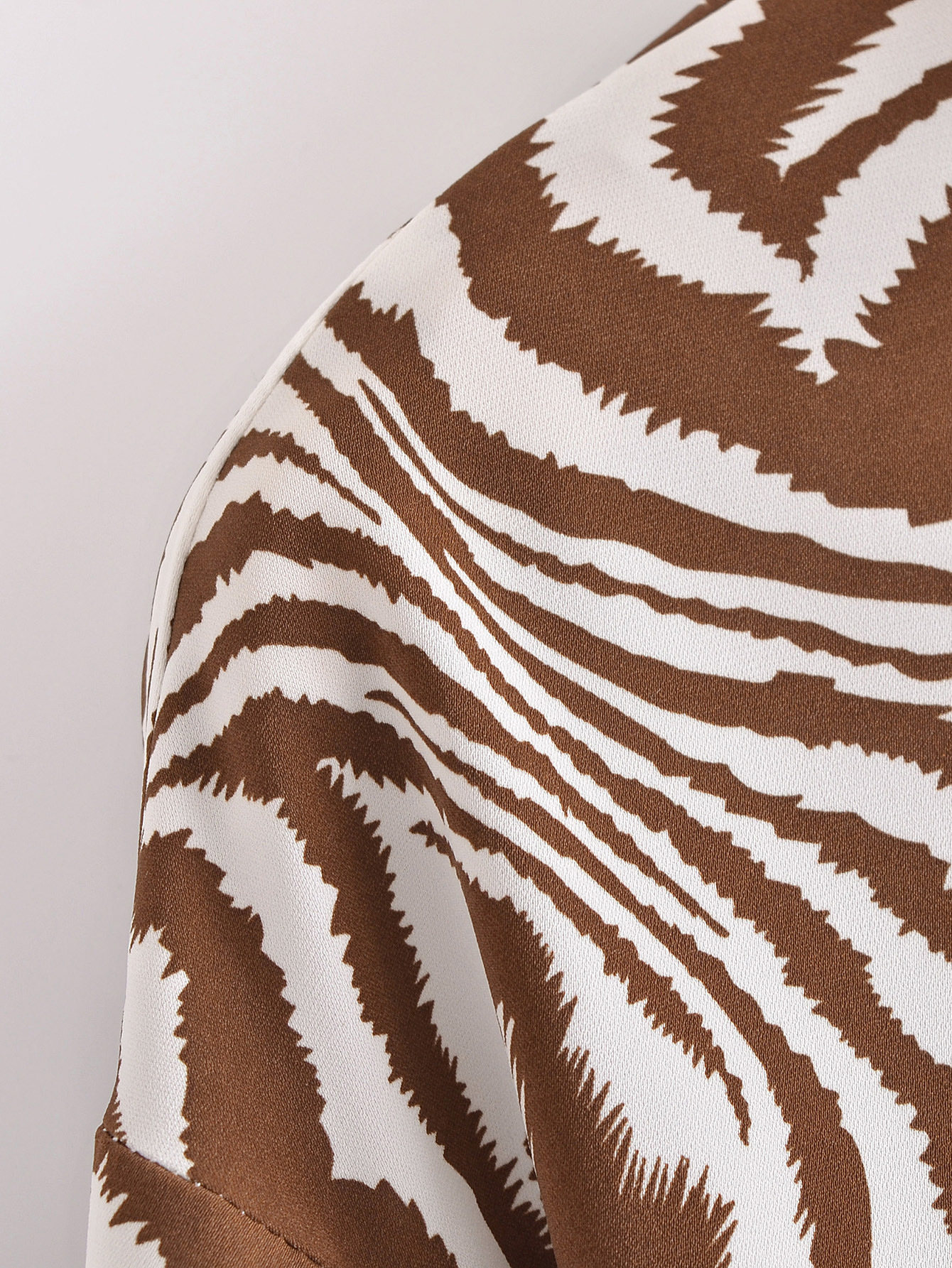 Long-Sleeved Brown Zebra Print Shirt NSBRF101292