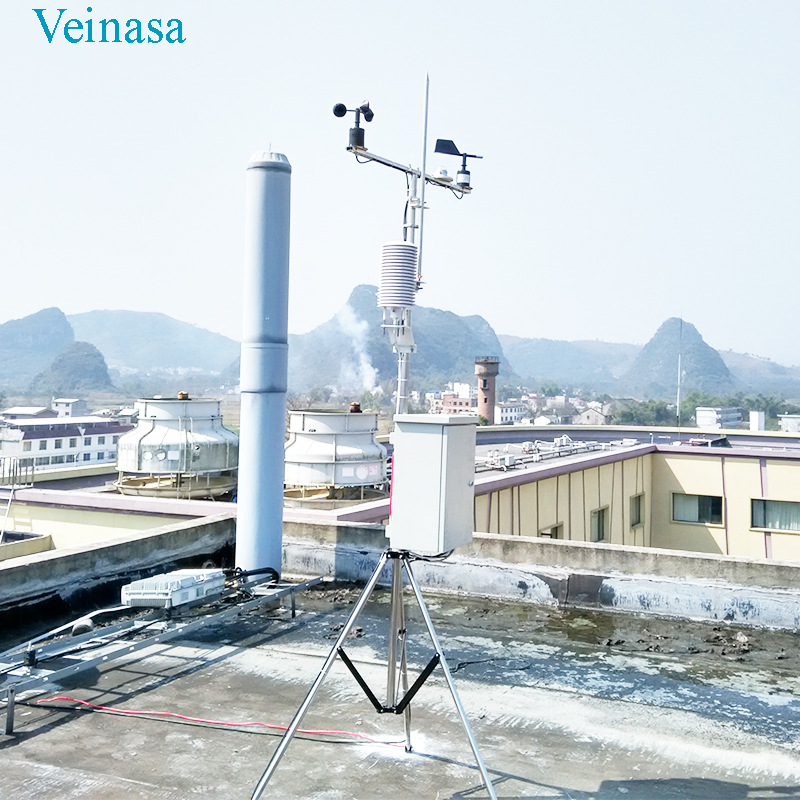 化工厂用户安装的小型气象站风速风向温湿度太阳辐射雨量AWS907 化工厂气象环境监测站