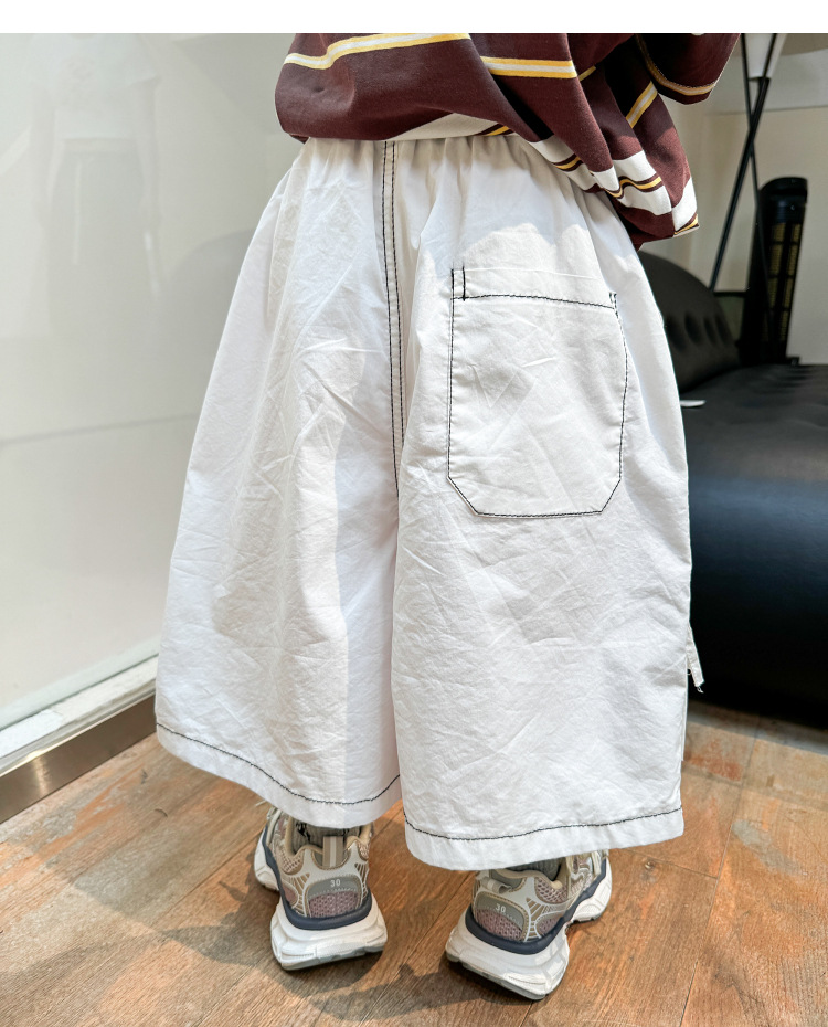 Boy leisure time shorts 2024 summer The new Korean version children Overalls Zhongda Tong Big pocket Versatile trousers tide
