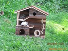 Cung cấp vật nuôi bằng gỗ, nhà gỗ hamster Hamster, thỏ, chim