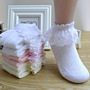 Children's Lace Socks Girls Cotton Socks Spring and Autumn Thin Summer Japanese Lace Princess Short Socks Baby White Dance