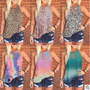 2020 Women's Summer New Amazon Hot Round Neck Tie-Dye Leopard Print Vest T-Shirt Women