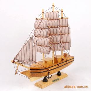 30cm 木制工艺品 帆船 工艺品 乘风破浪