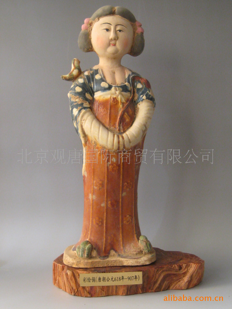 工廠批發唐三彩仿古工藝品-唐三彩女俑-陶俑-仕女俑