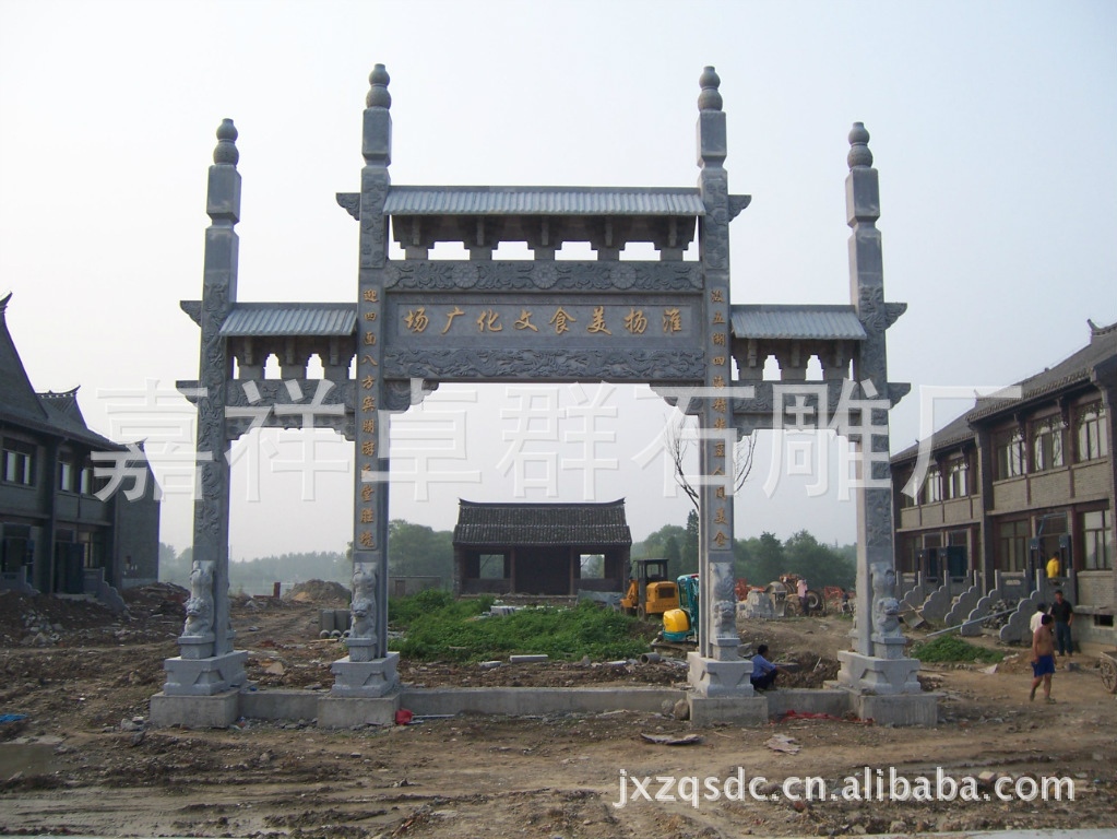 青石仿古石雕牌坊,牌樓,青石牌坊,牌樓雕刻生產廠家 石雕工藝