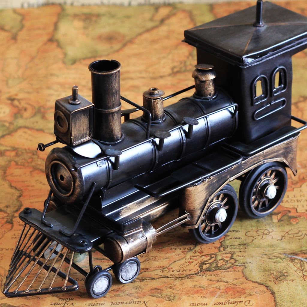 创意杂货 复古火车头模型 蒸汽火车头 手工做旧 珍藏礼物1384