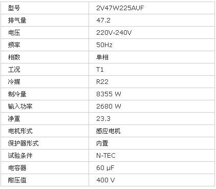 供应松下压缩机2v47w225aua