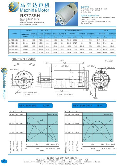 775电机详细参数图片