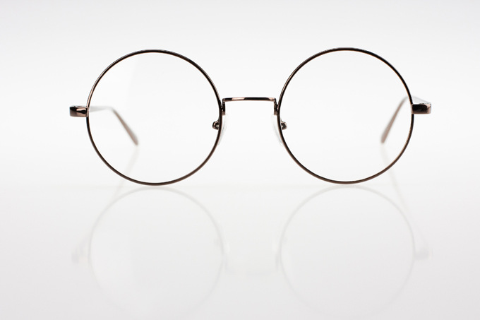 韩版复古可配近视眼镜男款女士圆形可爱平光镜全金属细框眼镜