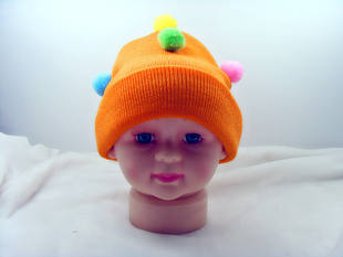 2013新款爆款婴儿宝宝套头帽针织毛线帽儿童帽子小丑帽子球球帽