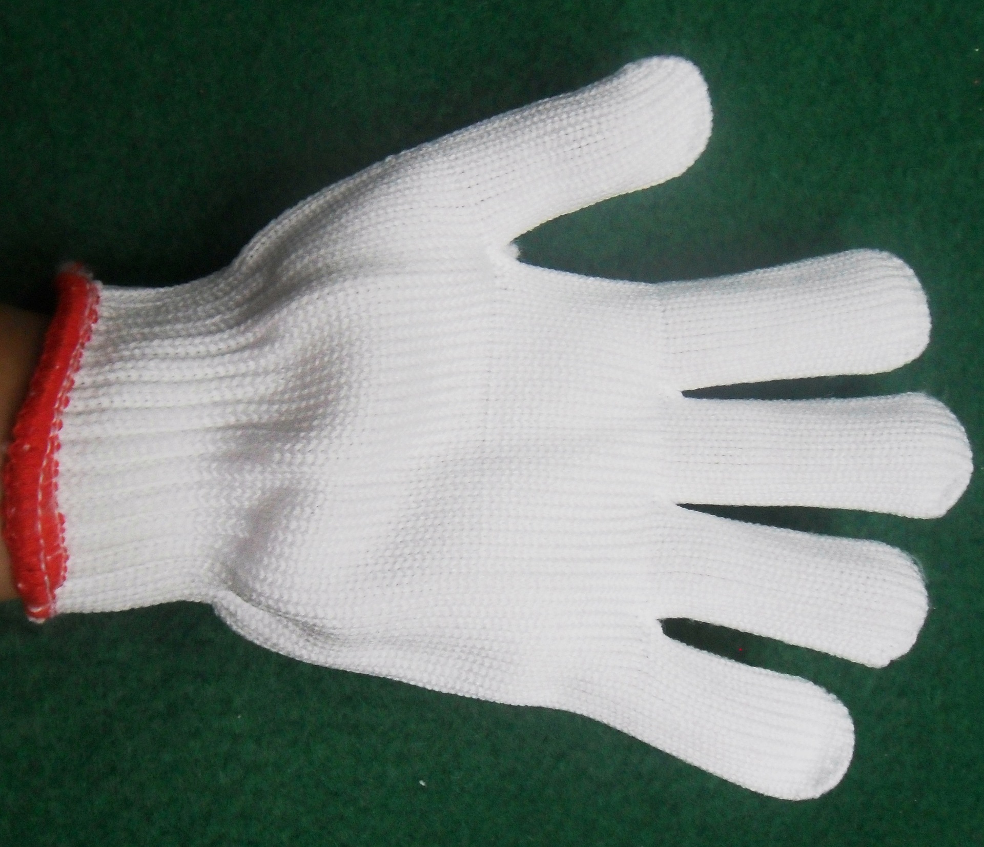 尼龙红边丙纶手套 700g加厚白色劳保手套批发 
