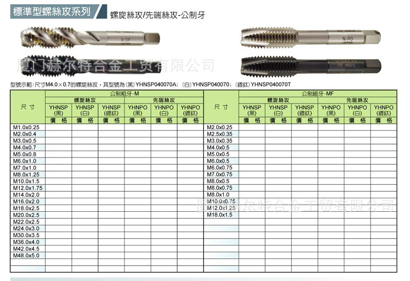 批發 供應 進口 標準螺旋絲錐 先端絲錐 公制牙