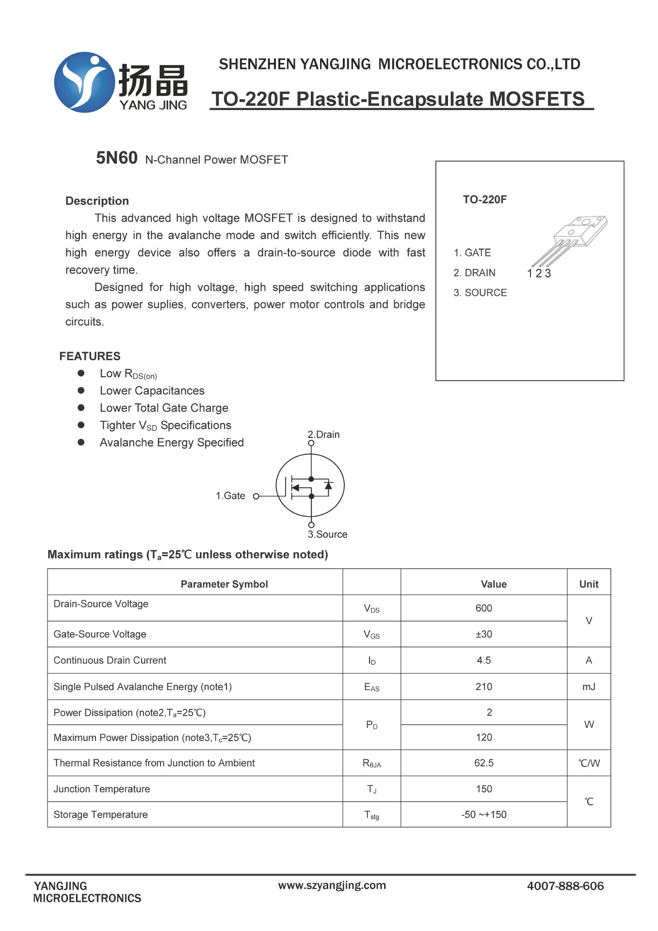 2n60f引脚参数图片