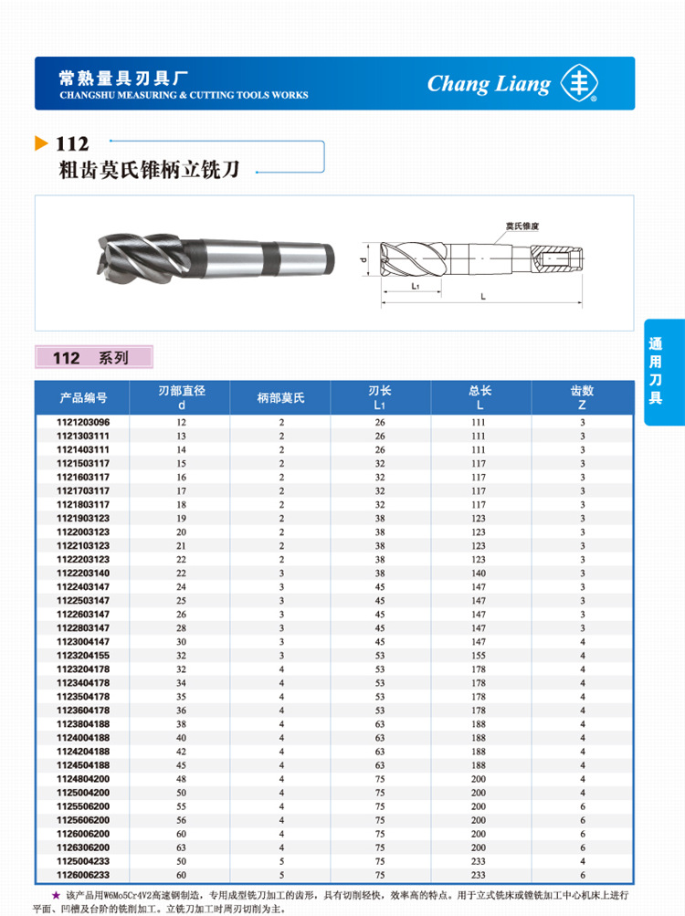 【丰牌】粗齿莫氏锥柄立铣刀 常熟量具刃具厂 厂价供应 型号齐全