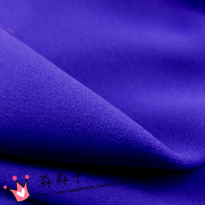 淼淼布料 深紫蓝色微透珍珠纱双绉雪纺 空调衫出口欧美连身裙面料