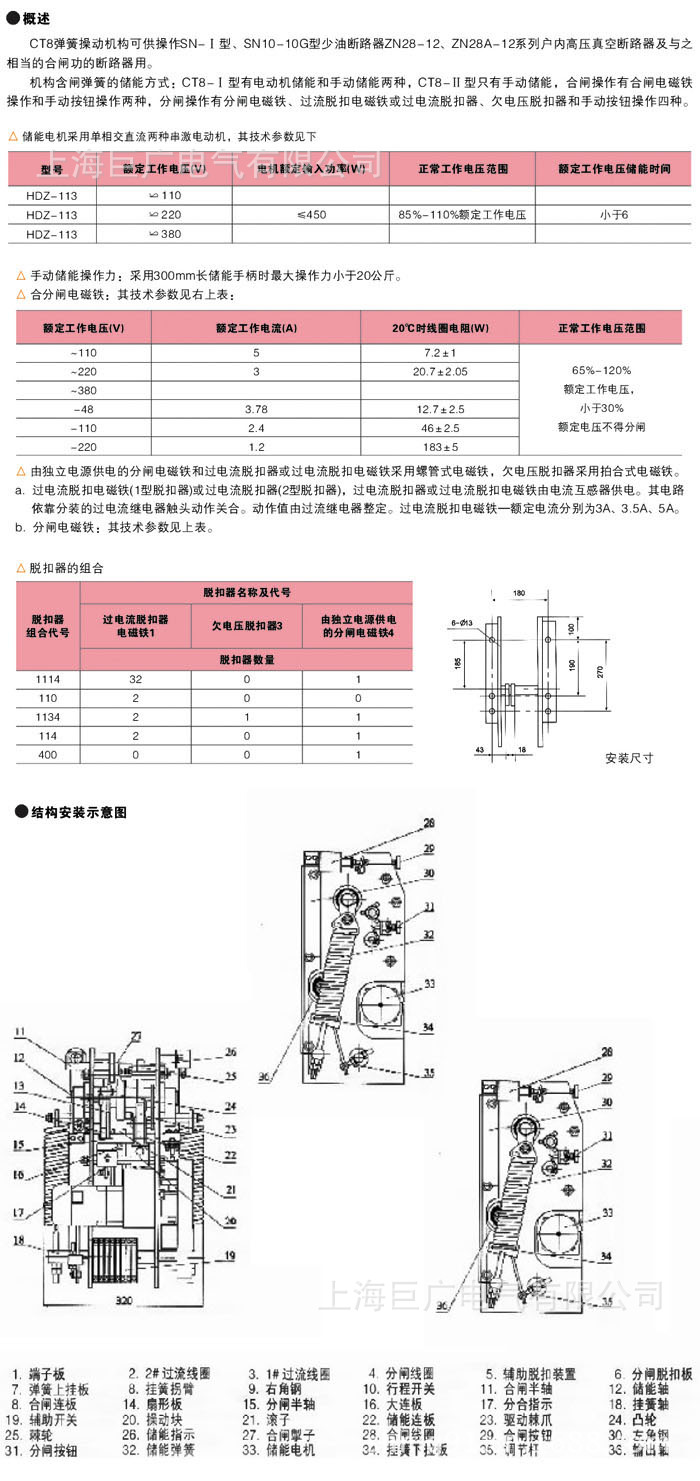 ct8彈簧操動機構