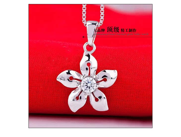 厂家直销批发 正品925纯银 紫荆花吊坠 韩版时尚项坠 淘宝热销款