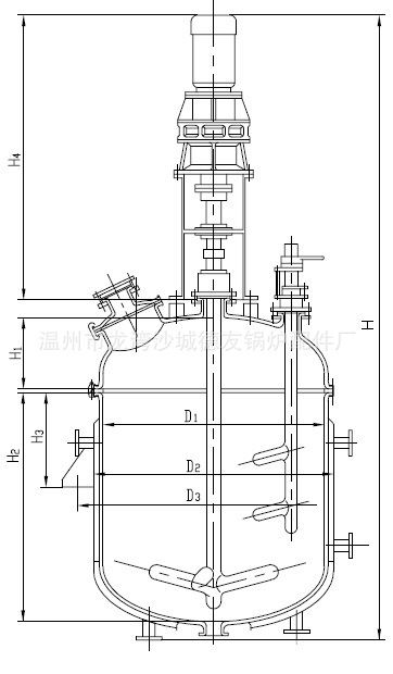 电加热反应釜(反应罐)结构图