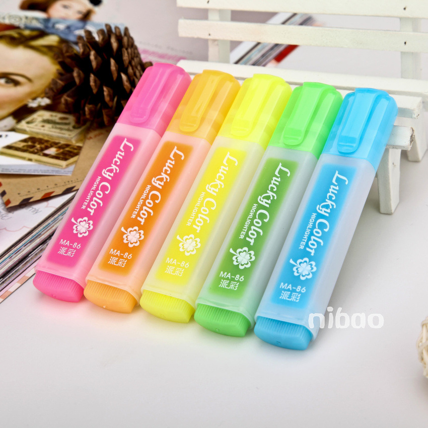 【爆款】韩国创意文具 彩色香味糖果色荧光标记笔 荧光笔 水彩笔