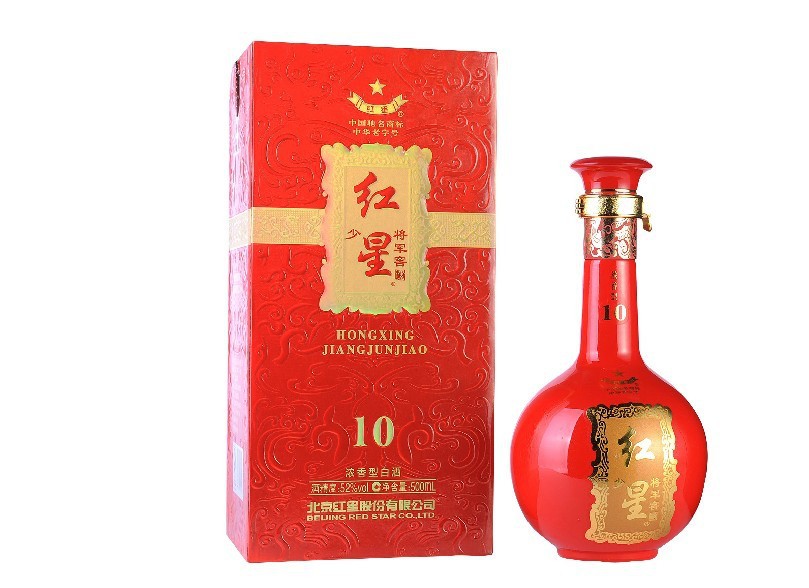 紅星 白酒 52度紅星將軍窖少將10年500ml 濃香型