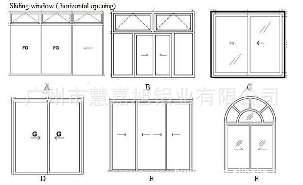 推拉窗图示图片
