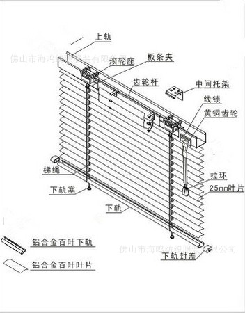 手动百叶窗帘安装图解图片