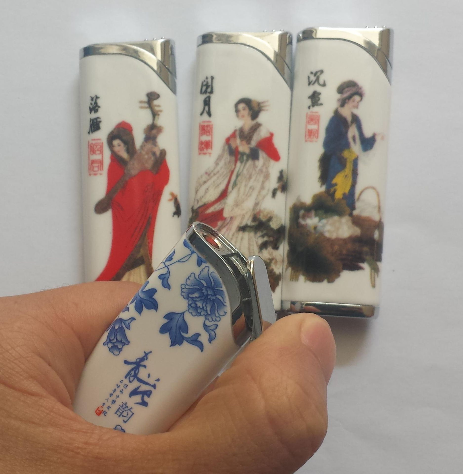 厂家批发 青花瓷打火机 景德镇陶瓷打火机 真正的陶瓷打火机
