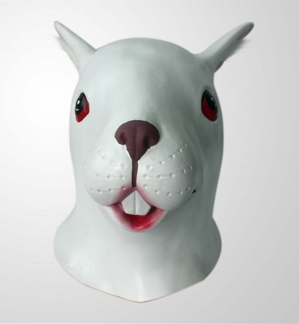 兔头面具cosplay长耳朵兔子帽子兔头人头套年会表演动物头套