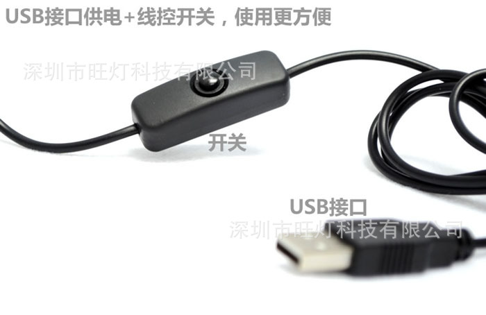 led夹子灯小台灯工作学习软管机床灯夹式金属射灯usb3W 60cm