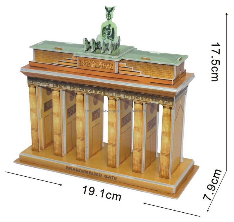 3d自裝立體拼圖 勃蘭登堡門 diy紙模型拼裝智力拼圖 益智早教玩具