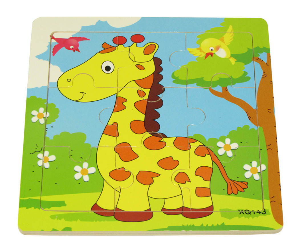 儿童益智木制拼图玩具 卡通小动物拼图 早教拼图拼版玩具 9块拼图图片