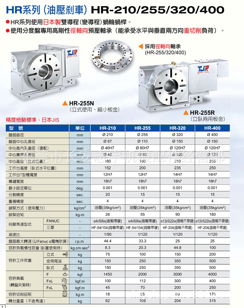 台湾潭佳数控分度盘hr320n油刹第四轴台湾原产批发