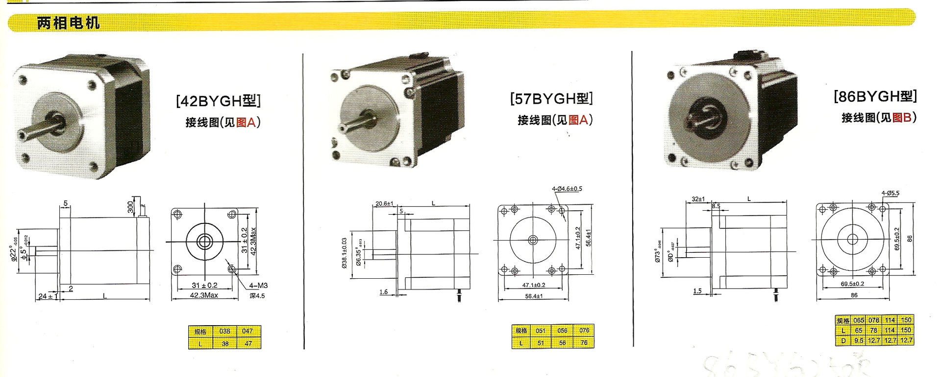 代理國產信捷步進電機86bygh3125