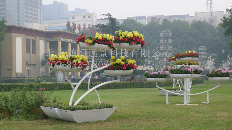 舞者花架 鐵藝花架 園林小品 立體組合花盆 園藝花器 市政美化