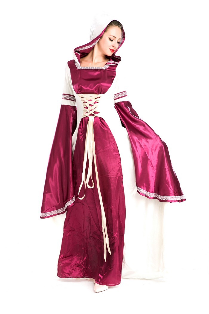 新款万圣节女王装紫色欧洲复古宫廷服装 英国贵族女王装 公主洋装