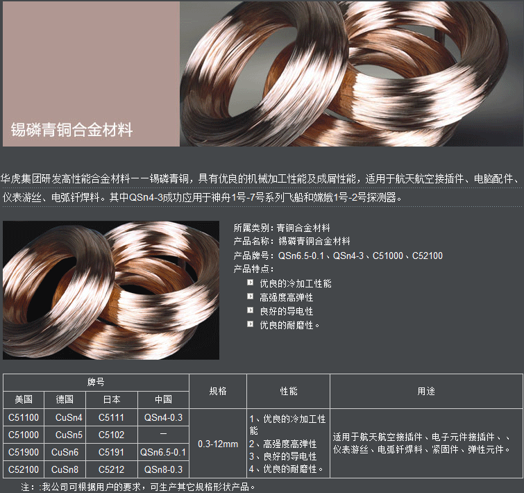 华虎进出口集团:日本进口c5191锡磷青铜 原厂质保