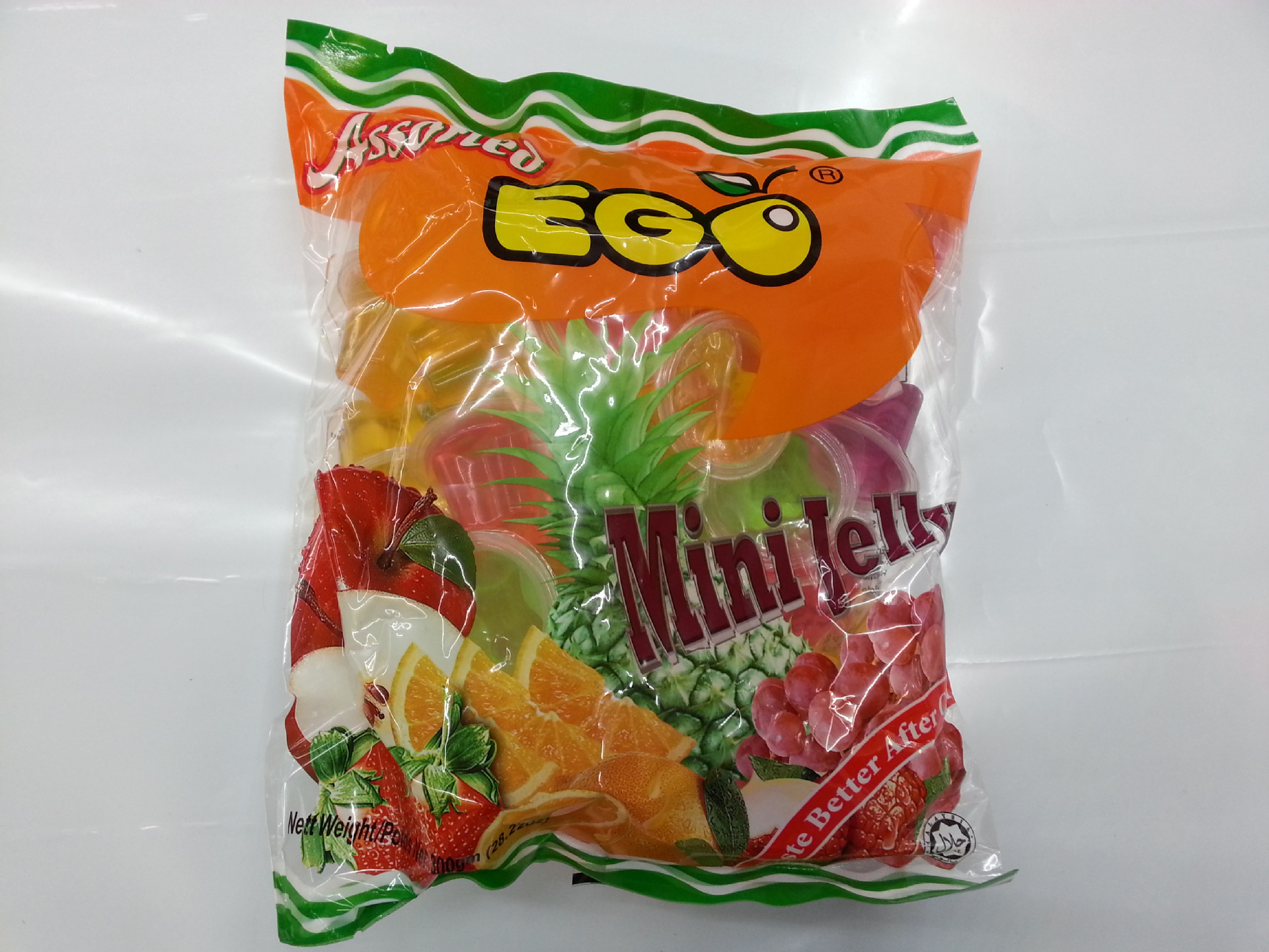 马来西亚袋装ego优酪果冻800g*12袋/箱