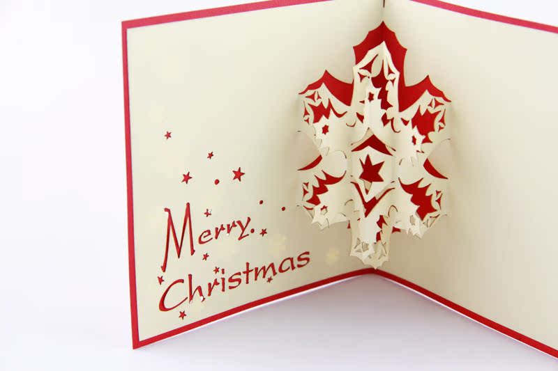 立方生活 圣诞雪花 立体圣诞贺卡 创意3d立体卡片 手工图片