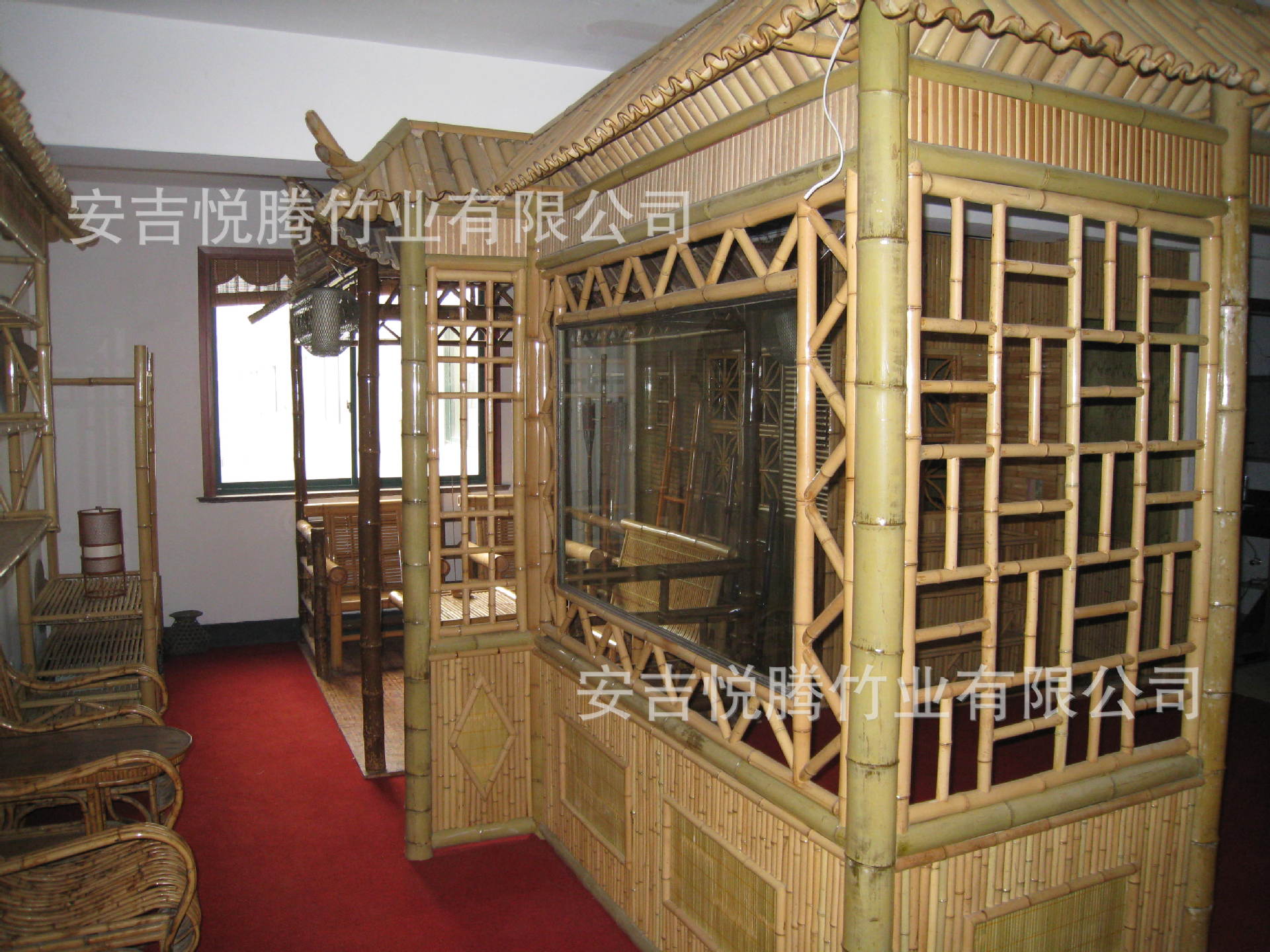 安吉悦腾竹业有限公司门市部,室内竹装修,仿古竹装修