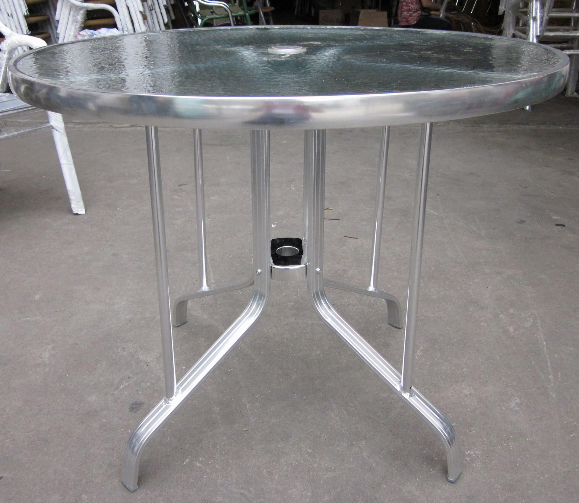 热销直销水纹玻璃桌 铝玻璃户外内桌 餐桌 家庭饭桌 户外休闲桌