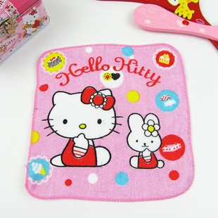 hello kitty 卡通小毛巾/擦手巾/手帕 kt貓咪 幼兒園兒童小禮品