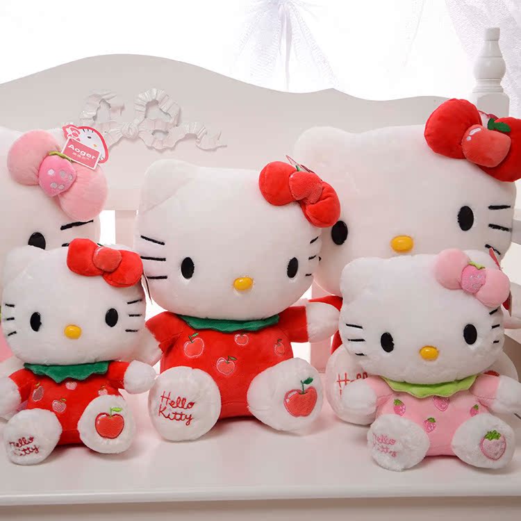 正版水果hello kitty公仔凱蒂貓玩偶kt貓毛絨玩具 生日禮物女