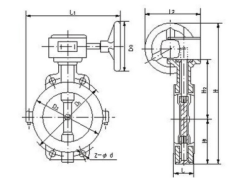 d371f4-10c襯氟蝶閥結構圖