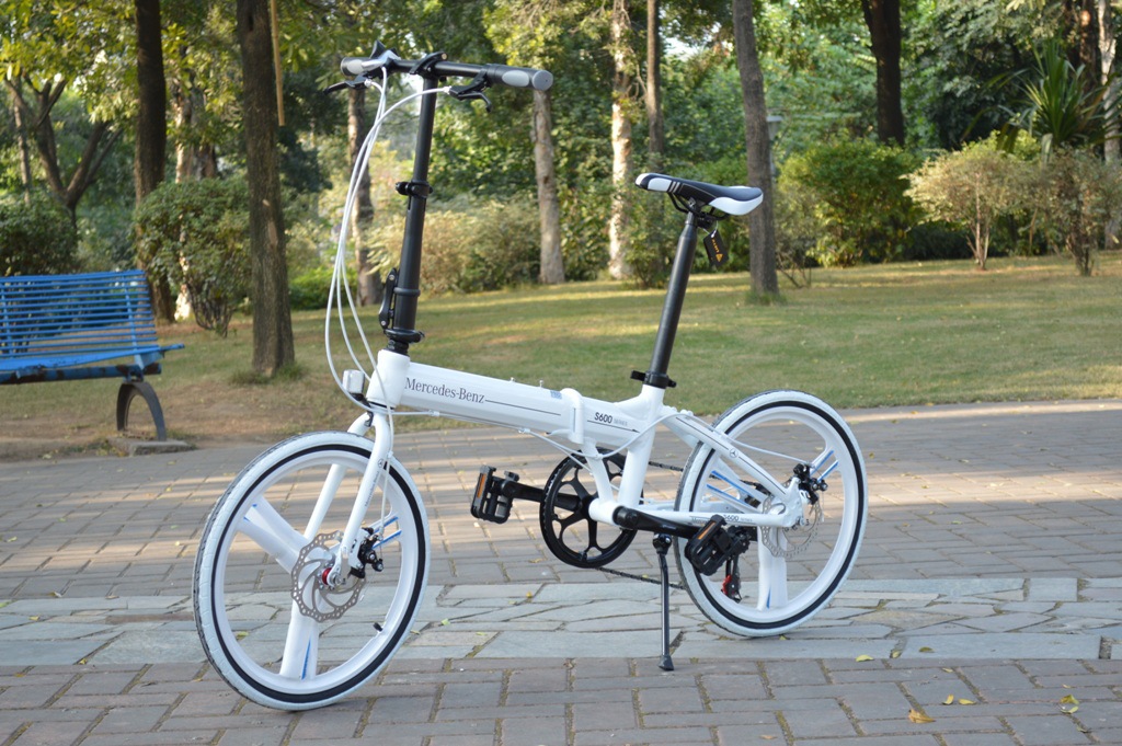 20寸铝合金奔驰自行车 双碟刹折叠自行车 7速变速折叠车 一体轮