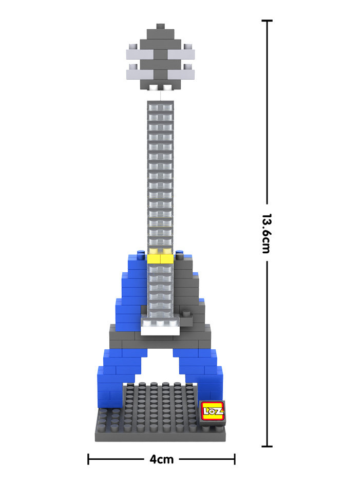 俐智loz小颗粒钻石拼装儿童玩具创意拼装 乐器系列 9191蓝电吉他