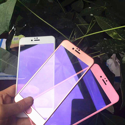 苹果iphone6 3d碳纤维磨砂软边全包钢化玻璃膜全屏覆盖防蓝光彩膜