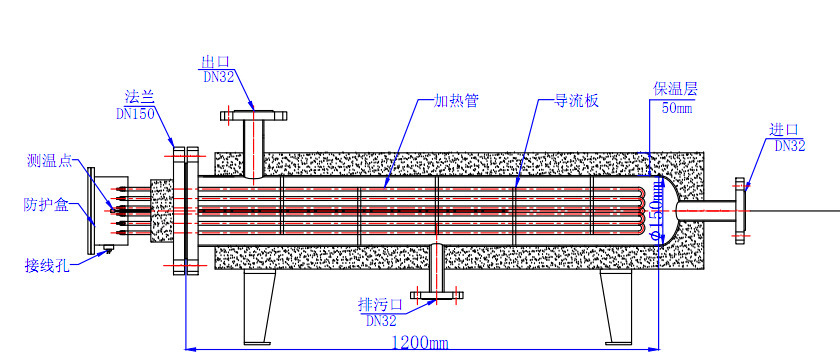 【盐城洛特】生产卧式管道电加热器 液体电加热器 优质高效节能
