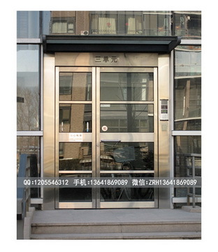 小区主入口大玻璃门 高级公寓单元门 防火防盗门 工程楼宇对讲门